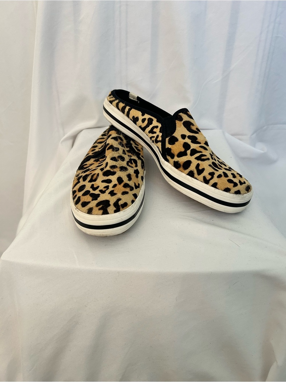 Leopard Print Slip-On Platform Sneakers for Women